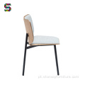 Assento de estofamento de tecido de design moderno e cadeira traseira